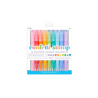 Ooly Confetti Stamp Double Ended Markers Set Of 9 | Arts&Crafts