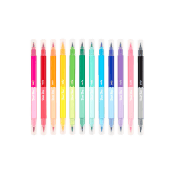 Ooly Dual Tone Double Ended Brush Marker Set Of 12/24 Colors | Arts&Crafts