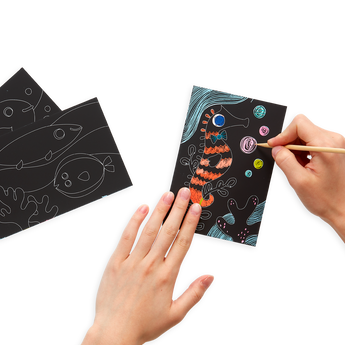 Ooly Mini Scratch & Scribble Art Kit, 7 Piece Activity Set
