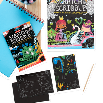 Ooly Mini Scratch & Scribble Art Kit, 7 Piece Activity Set