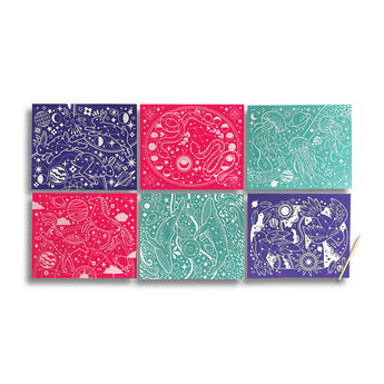 Ooly Scratch And Shine Foil Art Kit - Creative Activity Set