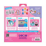 Back of Ooly Shrink Its! DIY Shrink Art Bracelet Kit box, showing contents, instructions, and warnings.