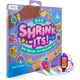 Ooly Shrink Its! DIY Shrink Art Bracelet Kit box with colorful pre-cut charms like ice cream and tacos.