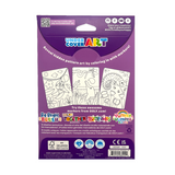 Back of Ooly Undercover Art Rainforest Fun coloring set, showing purple packaging, three black and white hidden pattern illustrations, and product details.