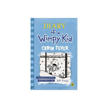 Blue Puffin Diary of a Wimpy Kid 6 Cabin Fever book cover with Greg Heffley looking out a snowy window.