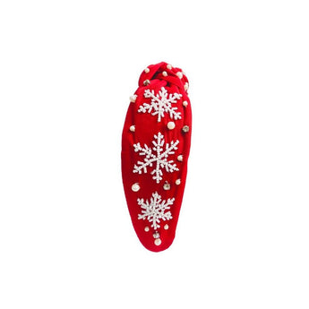 Red White Snowflake Girl Headband | Kids Hair Accessory