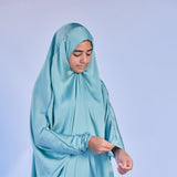 Rouqei Teen Isdal Prayer Satin Outfit One Piece Set | Prayer Set