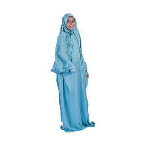 Rouqei Teen Isdal Prayer Satin Outfit One Piece Set | Prayer Set