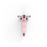 Pink Scoot & Ride Highwaykick 3S LED 3-wheel light-up scooter, top-down view.