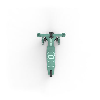 Top-down view of a mint green Scoot & Ride Highwaykick 3S LED 3-wheel light-up scooter.