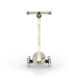 Scoot & Ride Highwaykick 3S LED kids' 3-wheel light-up scooter in beige, front view.