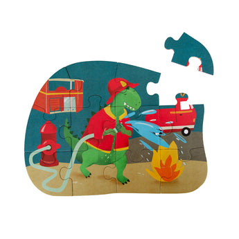 Shape Puzzle Fireman Mr. Dino 12 Pieces 3 Y+