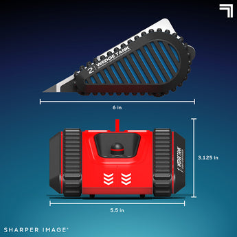 Sharper Image RC Battle Wedge Tank, red and black, 6 inches long, 3.125 inches tall.