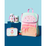 Skip Hop kids' ice cream themed backpack, lunchbox, stainless steel straw bottle, and food jar.
