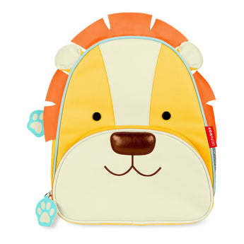 Skip Hop Zoo Lion Backpack: Yellow and orange toddler mini backpack with mesh side pocket.