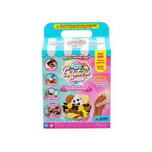 Slimy Gelateria Crush DIY Ice Cream Rollz kit with colorful slime, tools, and decorations.