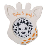 Sophie la girafe Magic Mirror SIGHT White teething toy with black and white spotted giraffe face.