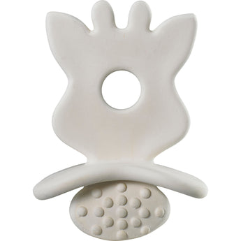 White Sophie la girafe So'Pure natural rubber teething toy with textured nubs and a central hole.