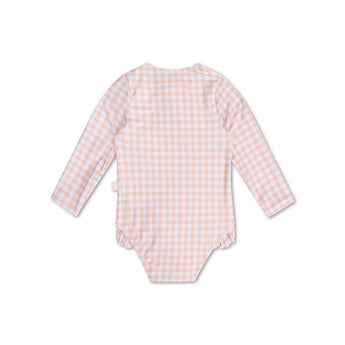 Swim Essentials Apricot Orange Girls Long Sleeve Swimsuit | Kids Swim - My Little Thieves