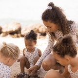 Swim Essentials Khaki Leopard Girls Long Sleeve Swimsuit | Kids Swimwear - My Little Thieves