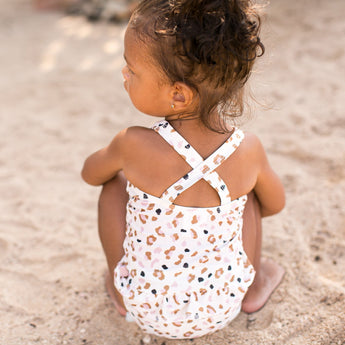 Swim Essentials Khaki Leopard Print Swimsuit For Girls | Kids Swimwear - My Little Thieves