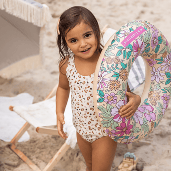 Swim Essentials Khaki Leopard Print Swimsuit For Girls | Kids Swimwear - My Little Thieves