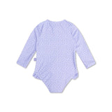 Swim Essentials Lila Leopard Girls Long Sleeve Swimsuit | Kids Swim - My Little Thieves