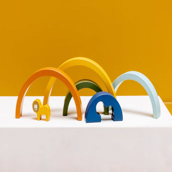 Trixie Handmade Eco Friendly Wooden Rainbow Stacking Toy | Fsc Certified