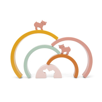 Trixie Handmade Eco Friendly Wooden Rainbow Stacking Toy | Fsc Certified