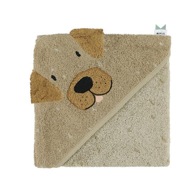 Trixie Kids Bathtime Hooded Towel 75x75cm | Organic Cotton Animal Design