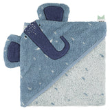 Trixie Kids Bathtime Hooded Towel 75x75cm | Organic Cotton Animal Design