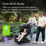 UPPAbaby Minu Duo Stroller Carbon Frame | Side By Side Double Compact Stroller