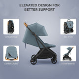 Upp Ababy Minu V3 Stroller | From Birth Compact Travel Stroller