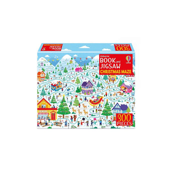 Usborne Book And Jigsaw Christmas Maze | 300 Piece Puzzle & Book Set