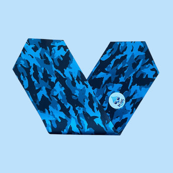 Waterplops Junior Swimming Goggles Ultra Soft Band | Blue Camouflage 3+