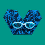 Waterplops Junior Swimming Goggles Ultra Soft Band | Blue Camouflage 3+