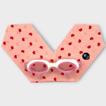 Waterplops White Junior Swimming Goggles Ultra Soft Band With Heart Lollipops | Swim Accessories