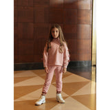 Yell Oh! Pink Organic Cotton Sweatshirt With Embroidered Hearts Blossom | Top Girl