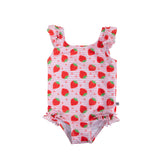 Zoocchini Ruffled One Piece Swimsuit UPF 50+ Easy Snap Crot