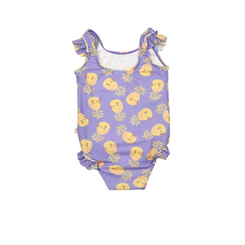 Zoocchini Ruffled One Piece Swimsuit UPF 50+ Easy Snap Crot