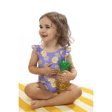 Zoocchini Ruffled One Piece Swimsuit UPF 50+ Easy Snap Crot