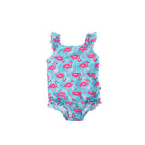 Zoocchini Ruffled One Piece Swimsuit UPF 50+ Easy Snap Crot