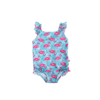 Zoocchini Ruffled One Piece Swimsuit UPF 50+ Easy Snap Crot