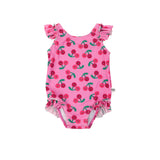 Zoocchini Ruffled One Piece Swimsuit UPF 50+ Easy Snap Crot