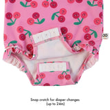 Zoocchini Ruffled One Piece Swimsuit UPF 50+ Easy Snap Crot