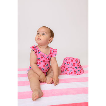 Zoocchini Ruffled One Piece Swimsuit UPF 50+ Easy Snap Crot