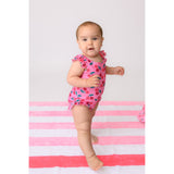 Zoocchini Ruffled One Piece Swimsuit UPF 50+ Easy Snap Crot