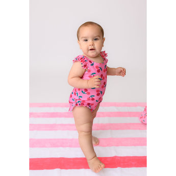 Zoocchini Ruffled One Piece Swimsuit UPF 50+ Easy Snap Crot
