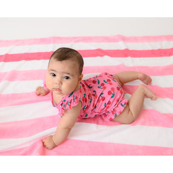 Zoocchini Ruffled One Piece Swimsuit UPF 50+ Easy Snap Crot