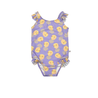 Zoocchini Ruffled One Piece Swimsuit UPF 50+ Easy Snap Crot